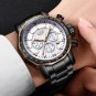 Full black_Fashion Brand Men Watch Chronograph Full Steel Business Quartz Clock Military Sport Water