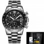 steel black_2022 Mens Watches Top Brand Luxury Stopwatch Sports Waterproof Quartz Watch Man Fashion