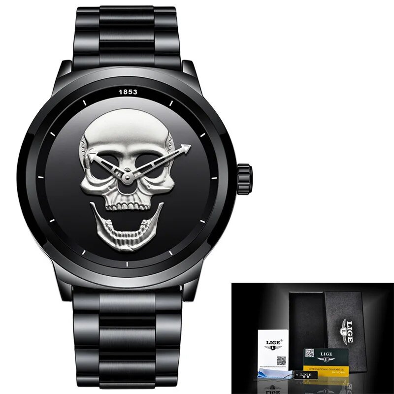Silver S_Sport Mens Watches Top Brand Luxury Quartz Watch For Men Stainless Steel Waterproof Clock M