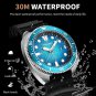 Silver black_Men Watch Fashion Silicone Strap 30m Waterproof Watches Luminous Hand Sport Watch Rotat