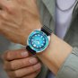 Silver black_Men Watch Fashion Silicone Strap 30m Waterproof Watches Luminous Hand Sport Watch Rotat