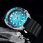 Silver red_Men Watch Fashion Silicone Strap 30m Waterproof Watches Luminous Hand Sport Watch Rotatin