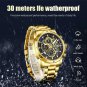 Black green_2023 Mens Watches Top Brand Stainless Steel Hollow Sports Waterproof Quartz Watch Men M