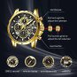 Black green_2023 Mens Watches Top Brand Stainless Steel Hollow Sports Waterproof Quartz Watch Men M