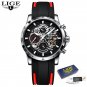 Silver red_2023 Mens Watches Top Brand Stainless Steel Hollow Sports Waterproof Quartz Watch Men Mi