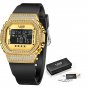 Gold_Diamond Dial Watch Women Watches Ladies Silicone Quartz Women's Bracelet Watches Female Clock