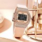Gold_Diamond Dial Watch Women Watches Ladies Silicone Quartz Women's Bracelet Watches Female Clock  