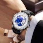 Gold blue_Quartz Men Watches Leather Strap Male Wristwatches Top Luxury Brand Luminous Date Week Bus