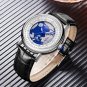 Silver black_Quartz Men Watches Leather Strap Male Wristwatches Top Luxury Brand Luminous Date Week 