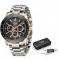 Gold black S_2021 Pilot Mens Watches Fashion Waterproof Quartz Gold Watch Men Top Brand Luxury Stai