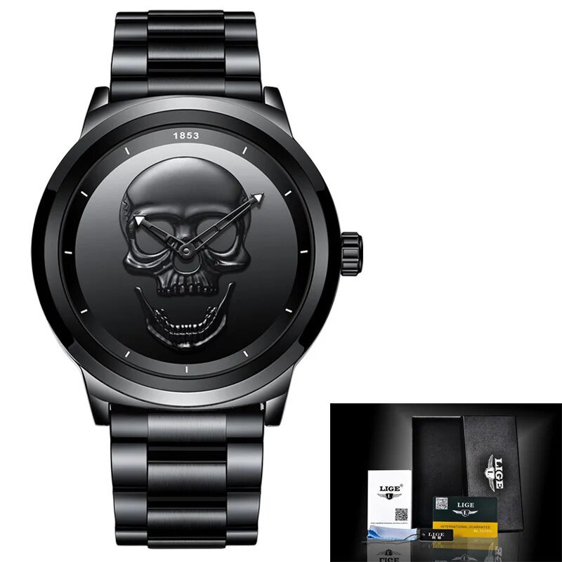 Black S_Sport Mens Watches Top Brand Luxury Quartz Watch For Men Stainless Steel Waterproof Clock Ma