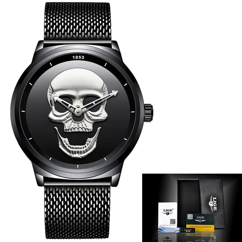 Silver M_Sport Mens Watches Top Brand Luxury Quartz Watch For Men Stainless Steel Waterproof Clock M