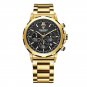 Gold black_2023 Wrist Watch Men Waterproof Chronograph Military Army Stainless Steel Male Clock T