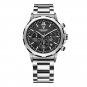 Silver black_2023 Wrist Watch Men Waterproof Chronograph Military Army Stainless Steel Male Clock