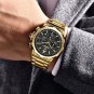 Silver black_2023 Wrist Watch Men Waterproof Chronograph Military Army Stainless Steel Male Clock