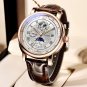 Gold black_2022 TEVISE Top Brand Luxury Leather Watch For Men Business Waterproof Mens Mechanical Wa