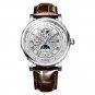 Silver white_2022 TEVISE Top Brand Luxury Leather Watch For Men Business Waterproof Mens Mechanical