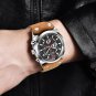 Black silver_Arrival Men Watches Brand Luxury Leather Waterproof Sport Quartz Chronograph Military W