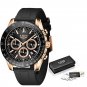 Silver_Men Watches Fashion Blue Stainless Steel Waterproof Sports Watch Men Luxury Luminous Date 24
