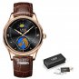Gold black_2021 Fashion Leather Mens Watches Top Brand Luxury Quartz Gold Watch For Men Sport Water