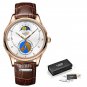 Gold white_2021 Fashion Leather Mens Watches Top Brand Luxury Quartz Gold Watch For Men Sport Water