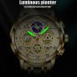 all black_2022   Sport Men Watch Top Brand Luxury Gold Stainless Steel Quartz Wrsit Watch Men Fashio