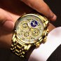 All yellow_2022   Sport Men Watch Top Brand Luxury Gold Stainless Steel Quartz Wrsit Watch Men Fashi