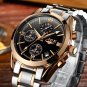 All black steel_Men Top Luxury Brand Military Sport Watch Men's Quartz Clock Male Full Steel Casual