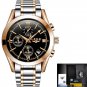 gold black steel_Men Top Luxury Brand Military Sport Watch Men's Quartz Clock Male Full Steel Casual