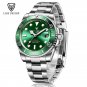 Silver green_2021 Men Mechanical Wristwatch Stainless Steel Clocks Watch Top Brand Luxury Military