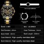 Gold black_Fashion Black Gold Clock Top Brand Luxury Stainless Steel Waterproof Quartz Watches Men S