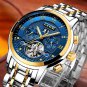 gold black_Mens Watches Top Brand Luxury Automatic Mechanical Watch Men Full Steel Business Waterpro