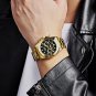 Silver white_Military Mens Watches Top Brand Luxury Gold Watch For Men Stainless Steel Waterproof Qu