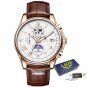 Rose gold white_2022 Men's Watches Top Brand Luxury Men Wrist Watch Leather Quartz Watch Sports Wat