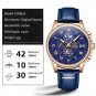 Rose gold white_2022 Men's Watches Top Brand Luxury Men Wrist Watch Leather Quartz Watch Sports Wat