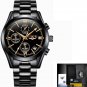 All black steel_Mens Watches Top Brand Luxury Fashion Business Quartz Watch Men Sports Full Steel Wa
