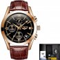 gold black leather_Mens Watches Top Brand Luxury Fashion Business Quartz Watch Men Sports Full Steel