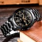 silver black steel_Mens Watches Top Brand Luxury Fashion Business Quartz Watch Men Sports Full Steel