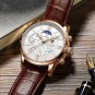 All black_2022 Watches Mens Top Brand Luxury Clock Casual Leathe 24Hour Moon Phase Men Watch Sports
