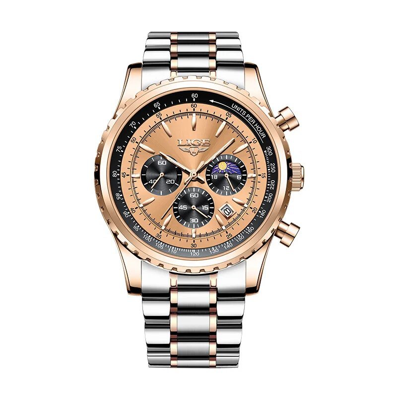 Rose gold  S_2023   Top Brand Luxury Men Watch Quartz Man Watches Waterproof Luminous Watch for Men 