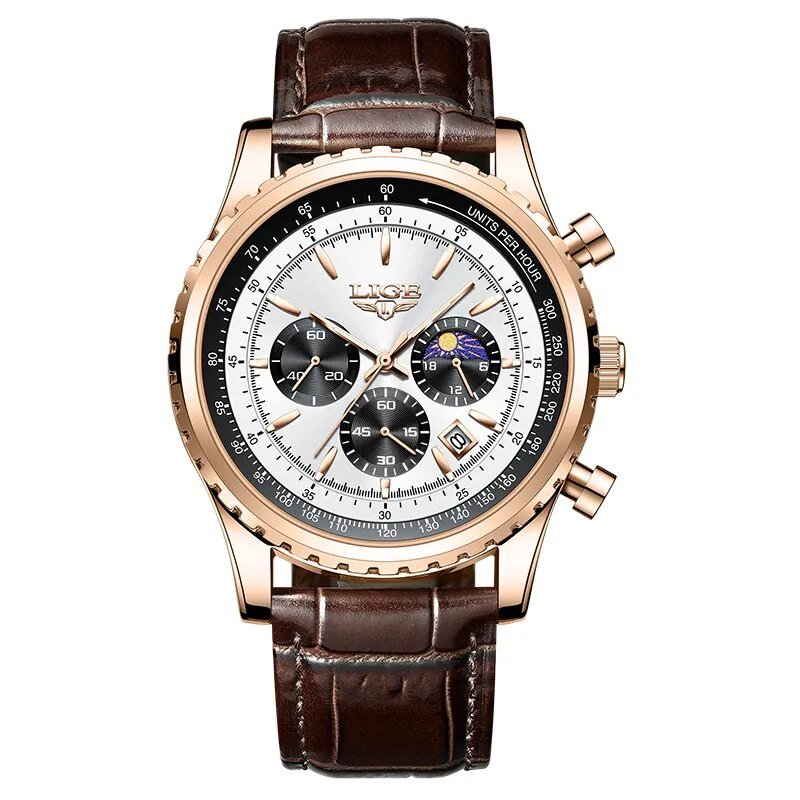 Rose gold white L_2023   Top Brand Luxury Men Watch Quartz Man Watches Waterproof Luminous Watch for