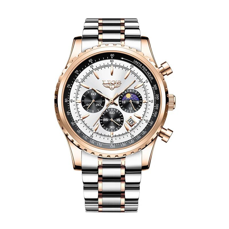 Rose gold white S_2023   Top Brand Luxury Men Watch Quartz Man Watches Waterproof Luminous Watch for
