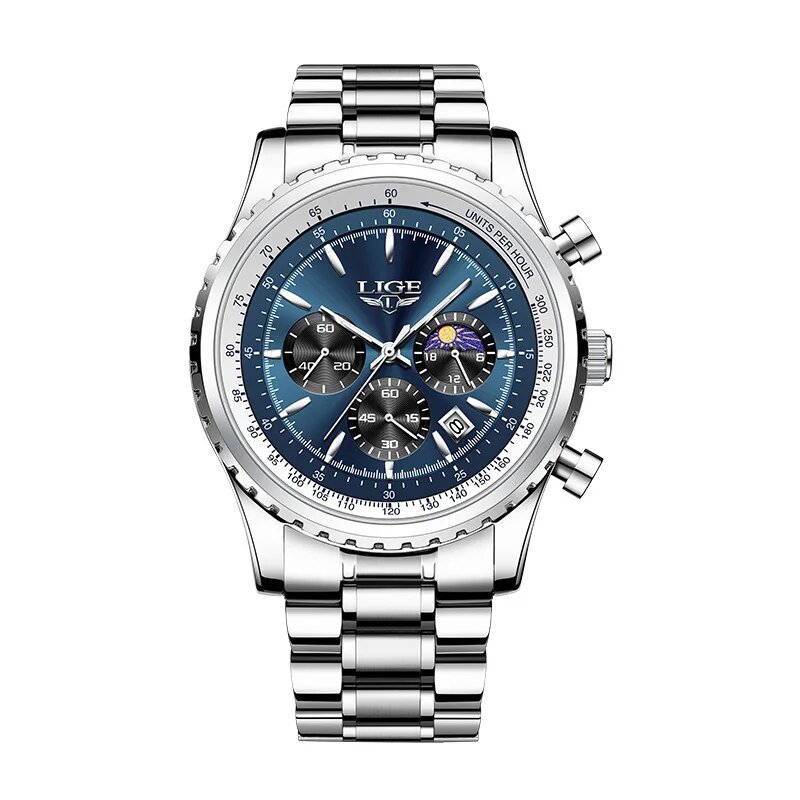 Silver blue S_2023   Top Brand Luxury Men Watch Quartz Man Watches Waterproof Luminous Watch for Men