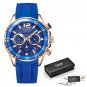 Gold Blue_Fashion Mens Watches Top Brand Luxury Silicone Sport Watch Men Quartz Date Clock Waterproo