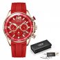 Gold Red_Fashion Mens Watches Top Brand Luxury Silicone Sport Watch Men Quartz Date Clock Waterproof