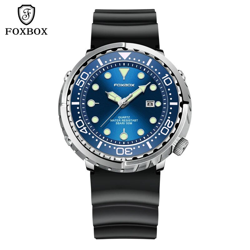 Bronze_2022  Fashion Mens Watches Fox Top Brand Luxury Silicone Sports Watch for Men Quartz Date Clo