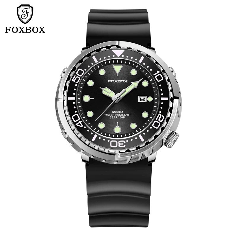 Rose_2022  Fashion Mens Watches Fox Top Brand Luxury Silicone Sports Watch for Men Quartz Date Clock