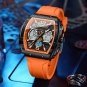 orange_Fox Digital Men Military Watch 50m Waterproof Wristwatch LED Quartz Clock Sport Watch Male Bi