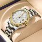 Gold white_Brand TEVISE Business Mechanical Watch For Men Stainless Steel Automatic Mechanical Watch