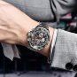 All black_Luxury Brand Fox Digital Sport Watch For Men Steel Band Waterproof Chronograph Alarm Clock